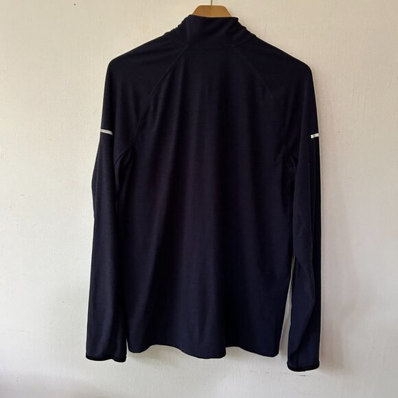 Old Navy Active Long Sleeve T-shirt Womens Medium Blue Thumb Holes 1/4 Zip FLAW - Picture 5 of 5